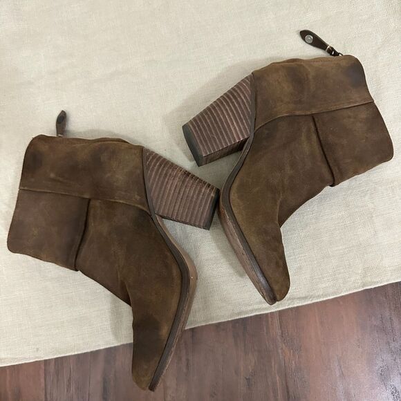RAG & BONE Classic Newbury Heeled Ankle Boots in Brown Suede - Picture 4 of 11